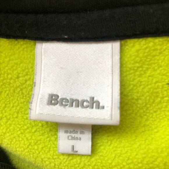 Bench Ladies Lg Polyester Jacket Black with Lime Green  Fleece Lined and Logo - Picture 5 of 16